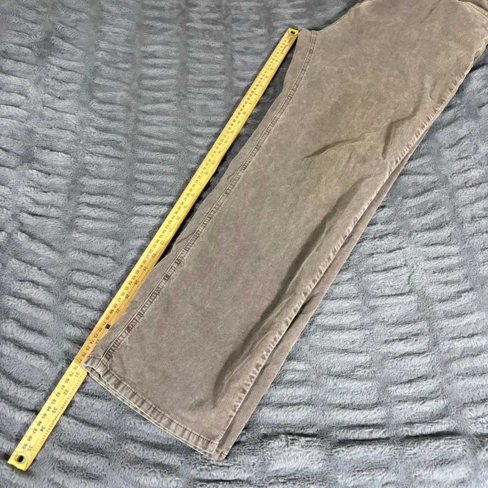 prAna Mens Slim Fit Corduroy Pants 38x32 Brown Fine Wale 5-Pocket Straight Leg
